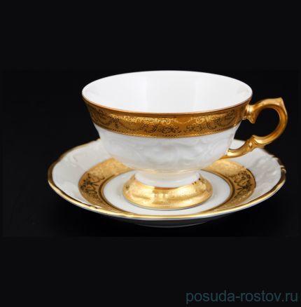 Набор чайных пар 155 мл 6 шт &quot;Фредерика /Матовая золотая лента&quot; / 049503