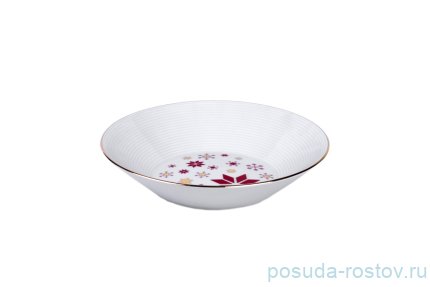 Тарелка 22 см глубокая &quot;Леа /Новогодний&quot; красный / 263228