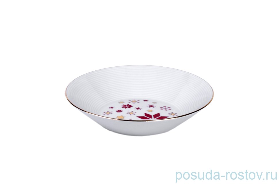 Тарелка 22 см глубокая "Леа /Новогодний" красный / 263228 Тарелка 22 см глубокая "Леа /Новогодний" красный / 263228