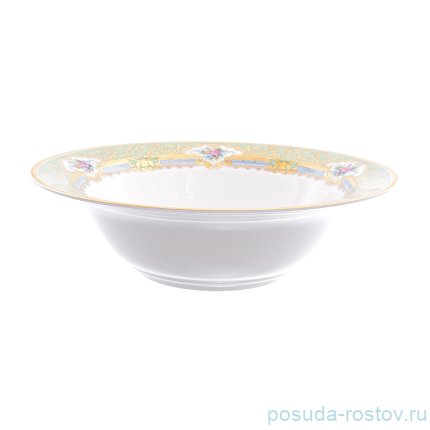 Столовый сервиз на 6 персон 25 предметов (без супника) &quot;Опал /Цветы на нежно-бирюзовом /с золотом&quot; / 150589