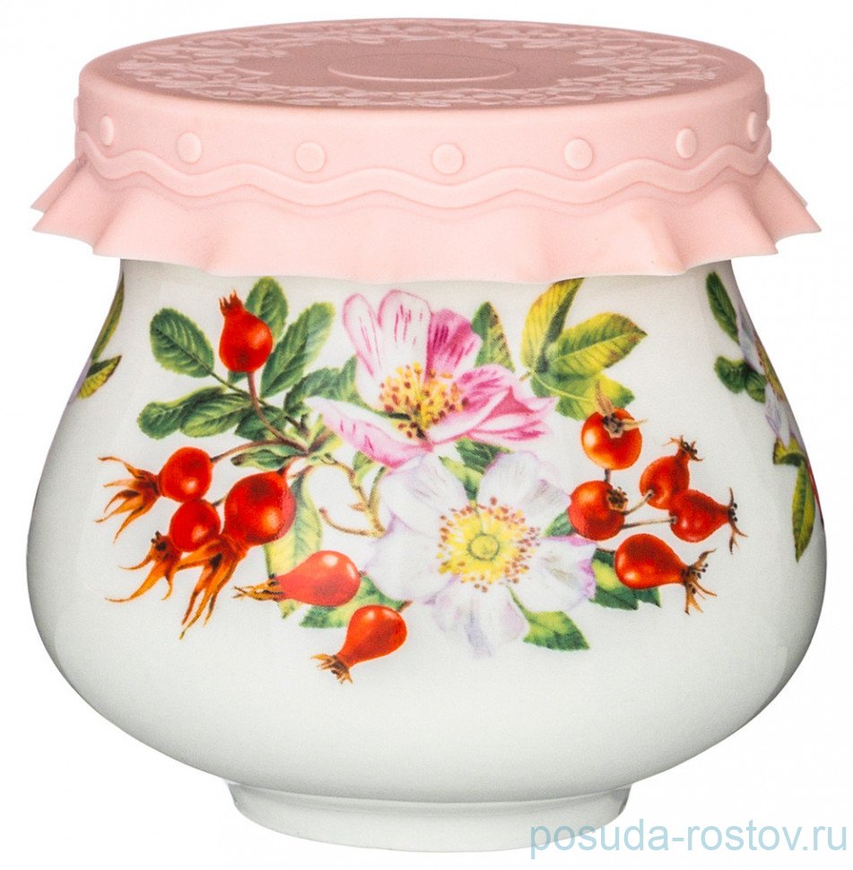 Банка для меда/варенья 300 мл с силиконовой крышкой "Шиповник" / 230651
