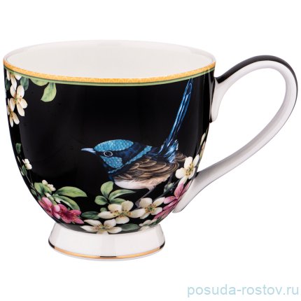 Кружка 500 мл чёрная &quot;Цветущий сад&quot; / 209315