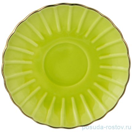 Чайный сервиз на 6 персон 15 предметов &quot;Салатный /Золото&quot; / 186991