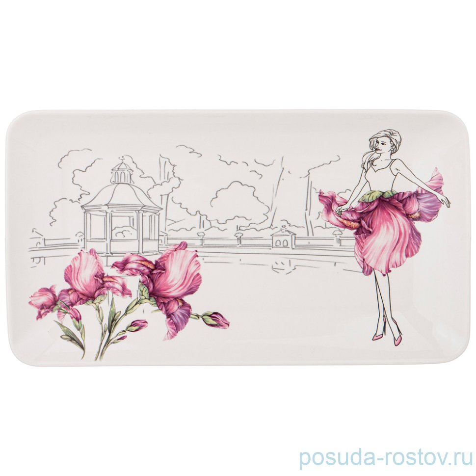 Блюдо 30,5 х 17 см прямоугольное "blossom /ирис" / 258082