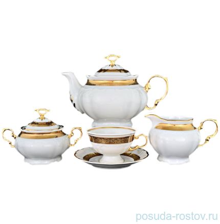 Чайный сервиз на 6 персон 15 предметов &quot;Мария-Луиза /Золотая лента&quot; / 075254