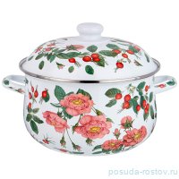 Кастрюля 24 х 14 см с крышкой эмалированная 5 л &quot;шиповник&quot; / 336911