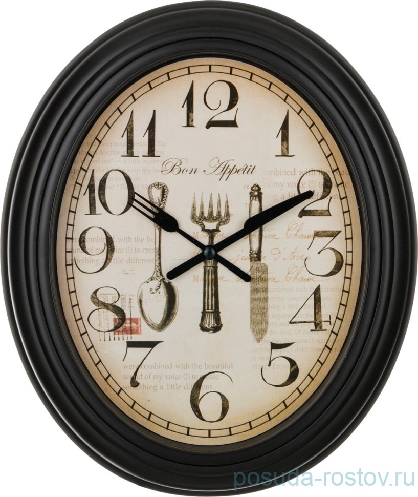 Часы настенные 29 х 25 х 4 см кварцевые венге "CHEF KITCHEN" / 187928