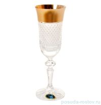 Бокалы для шампанского 150 мл 6 шт &quot;Фелиция /Хрусталь с золотом&quot; / 048181