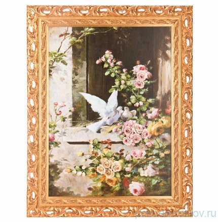 Панно настенное 86 х 66 см &quot;Пара голубей&quot; / 276577