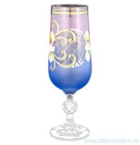 Бокалы для шампанского 180 мл 6 шт &quot;Клаудия /Лепка сине-фиолетовая &quot; B-L / 066227