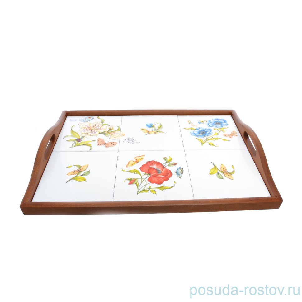 Поднос 48 х 23 см прямоугольный "Artigianato ceramico /Ботанический сад" / 229035 Поднос 48 х 23 см прямоугольный "Artigianato ceramico /Ботанический сад" / 229035