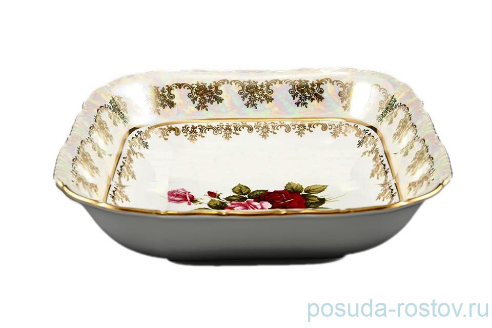 Салатник 25 см квадратный "Корона /Аляска /Роза перламутр" / 157293 Салатник 25 см квадратный "Корона /Аляска /Роза перламутр" / 157293