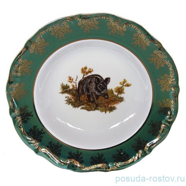 Тарелка 25 см 1шт "Мария-Тереза /Охота зелёная 1" / 109785 Тарелка 25 см 1шт "Мария-Тереза /Охота зелёная 1" / 109785