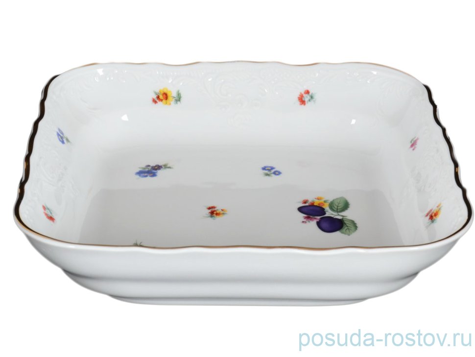 Салатник 25 см квадратный "Бернадотт /Сливы" / 109118