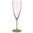 Бокалы для шампанского 220 мл 6 шт розовые &quot;Кейт /Оптика /D5097&quot; зелёная ножка / 170354