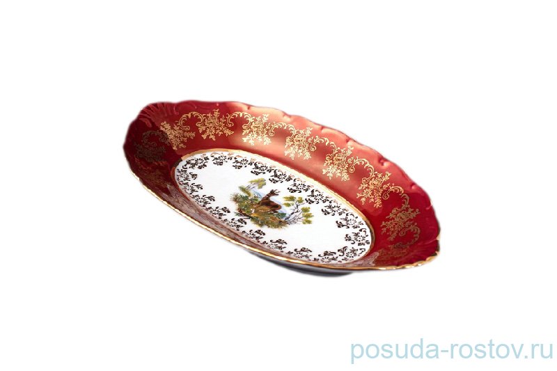 Блюдо 26 см овальное Bohemia Porcelan Moritz Zdekauer 1810 s.r.o. "Магнолия /Охота красная" / 038343 Блюдо 26 см овальное Bohemia Porcelan Moritz Zdekauer 1810 s.r.o. "Магнолия /Охота красная" / 038343