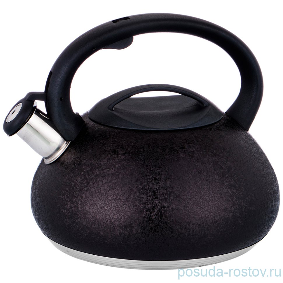 Чайник 3 л чёрный /со свистком /5-ти ступенчатое капсульное дно индукция "Agness" / 195842
