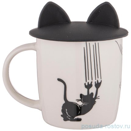 Кружка 380 мл с силиконовой крышкой &quot;котомания&quot; / 262862