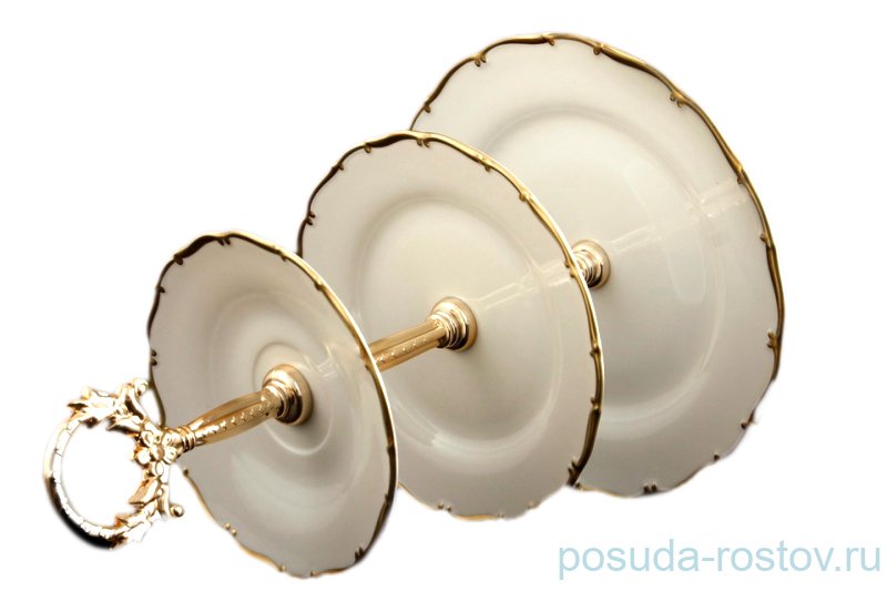 Этажерка 3-х ярусная Bohemia Porcelan Moritz Zdekauer 1810 s.r.o. "Анжелика /Золотая отводка /СК" / 066413 Этажерка 3-х ярусная Bohemia Porcelan Moritz Zdekauer 1810 s.r.o. "Анжелика /Золотая отводка /СК" / 066413