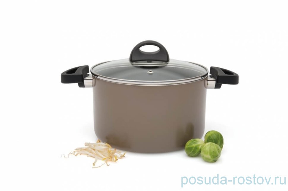 Кастрюля 20 см с крышкой 3,7 л серая "Eclipse" / 162471
