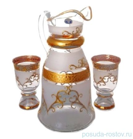 Набор для воды 7 предметов (кувшин 1,5 л + 6 стаканов) &quot;Королевский /Махарадже золото&quot; / 026522