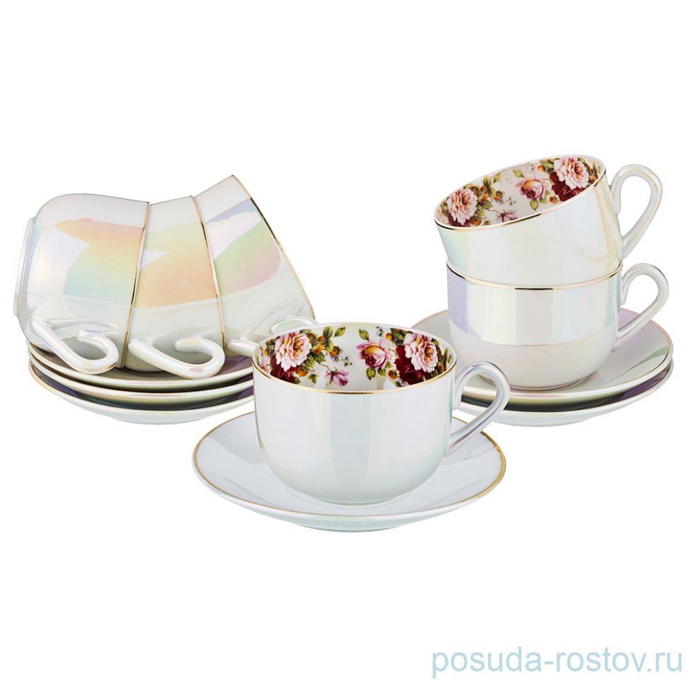 Набор чайных пар 285 мл 6 шт "Перламутр" / 189559 Набор чайных пар 285 мл 6 шт "Перламутр" / 189559