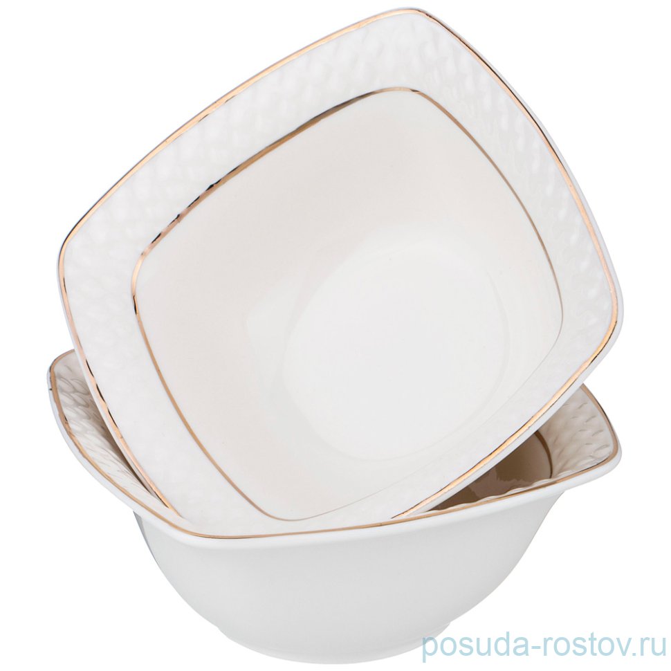 Набор салатников 11 см 2 шт квадратные "диаманд голд" / 230644