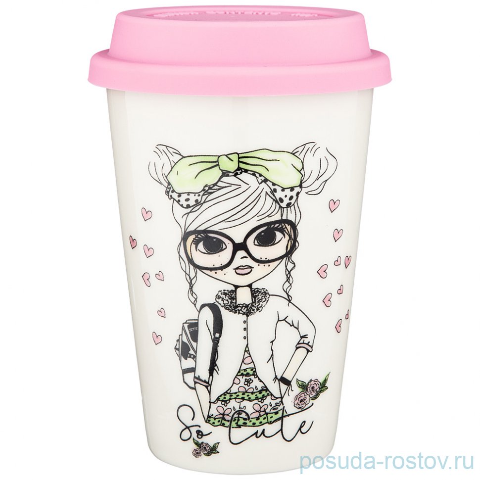 Кружка 400 мл с силиконовой крышкой "Fashion princess" / 234862 Кружка 400 мл с силиконовой крышкой "Fashion princess" / 234862