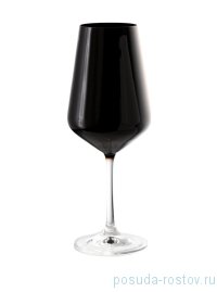 Бокалы для красного вина 450 мл 6 шт &quot;Сандра /Чёрные&quot; прозрачная ножка / 244038
