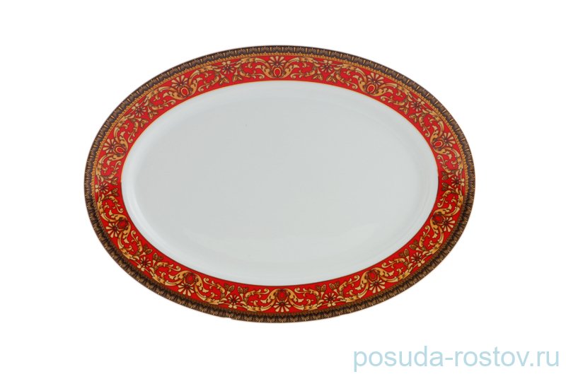 Блюдо 22 см овальное "Сабина /Цветочный узор на красном" / 159046 Блюдо 22 см овальное "Сабина /Цветочный узор на красном" / 159046