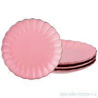 Набор тарелок 21 см 4 шт &quot;Розовый /Золото&quot; / 197385