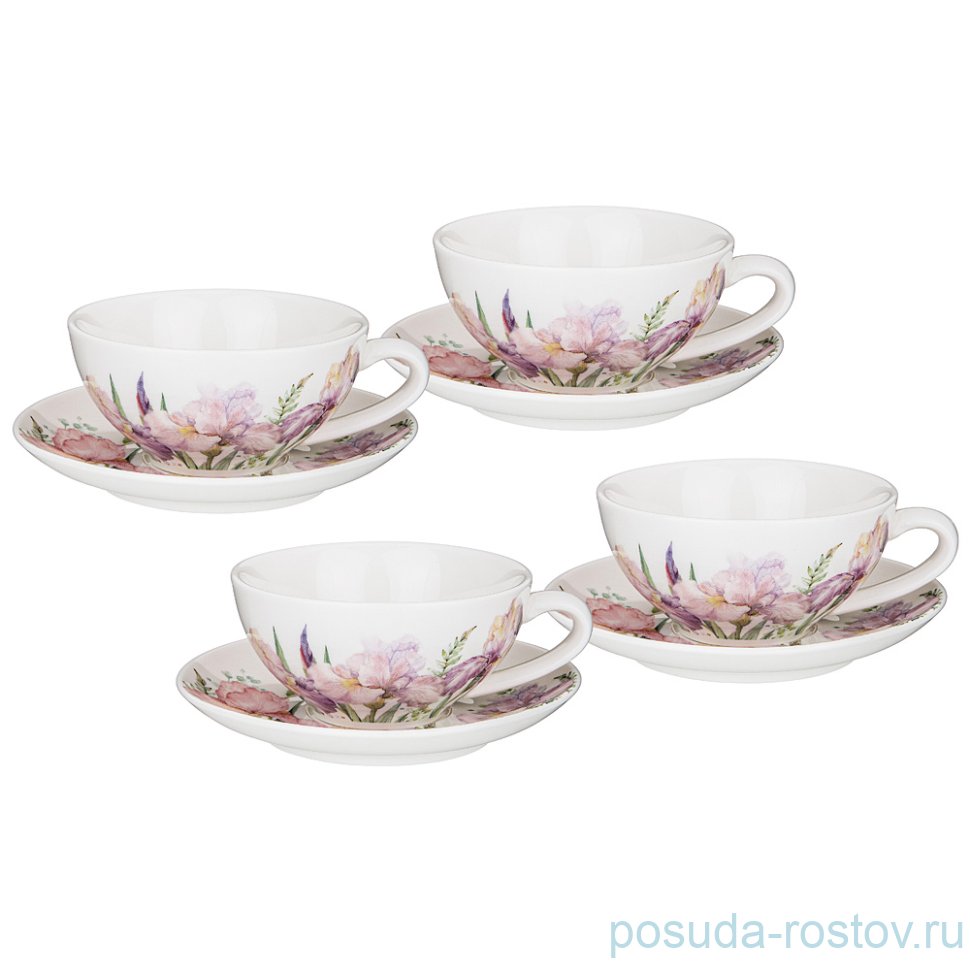 Набор чайных пар 200 мл 4 шт "Iris" / 251011