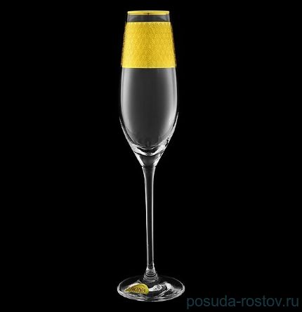Бокалы для шампанского 210 мл 6 шт &quot;Celebration /Золотые пирамиды&quot; / 146195