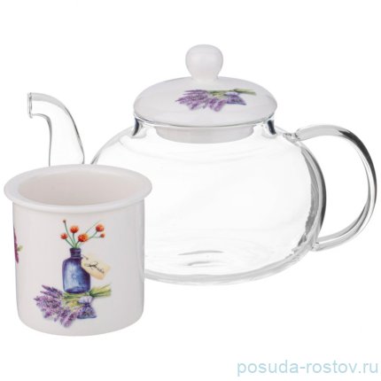 Заварочный чайник 650 мл с фарфоровым ситом &quot;Лавандовая весна&quot; / 339056