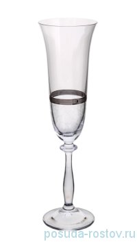 Бокал для шампанского 190 мл 1 шт &quot;Анжела /Платиновые кружева /широкий кант&quot; / 200671