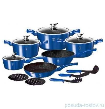 Набор посуды 15 предметов &quot;Ruyal blue Metallic Line&quot; / 128233