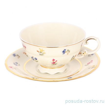 Набор чайных пар 200 мл 6 шт &quot;Соната /Мелкие цветы /золото /СК&quot; / 348680