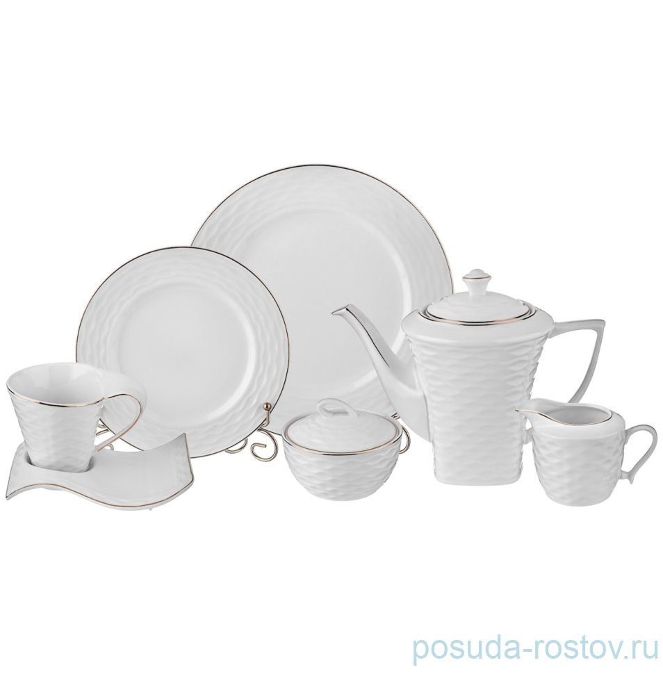 Чайный сервиз на 6 персон 24 предмета "С золотой отводкой" / 256634