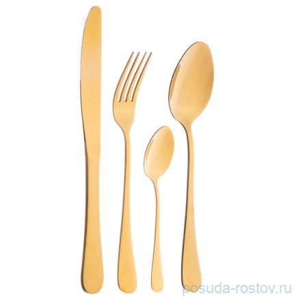 Столовые приборы 24 предмета на 6 персон &quot;agness&quot; золото / 293115
