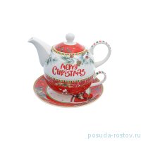 Чайный набор 3 предмета (заварочный чайник + чайная пара) &quot;Christmas time /Royal Classic&quot; / 228348