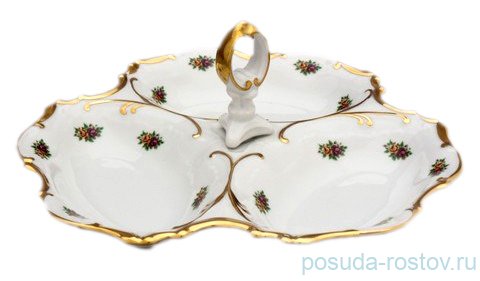 Менажница 19 см  Bohemia Porcelan Moritz Zdekauer 1810 s.r.o. "Анжелика /Маленькие розочки" / 085672