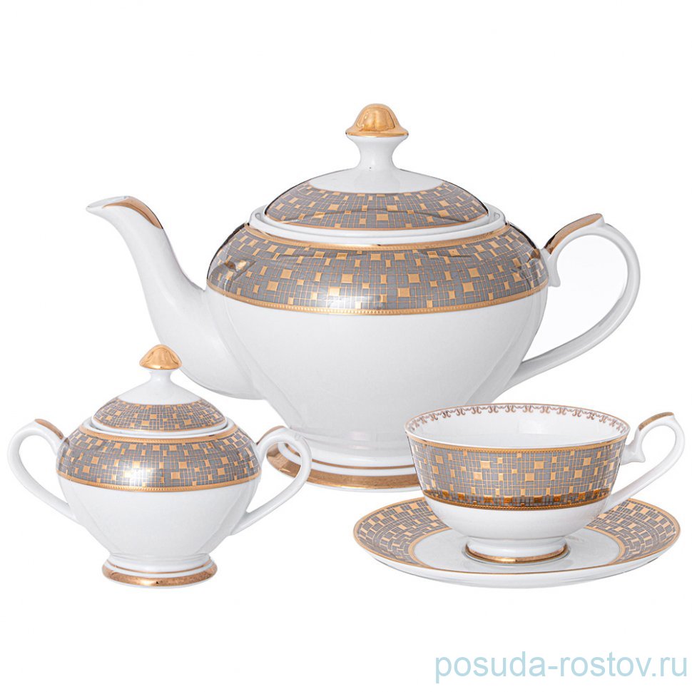 Чайный сервиз на 6 персон 14 предметов (без молочника) "Мерцание" / 342533