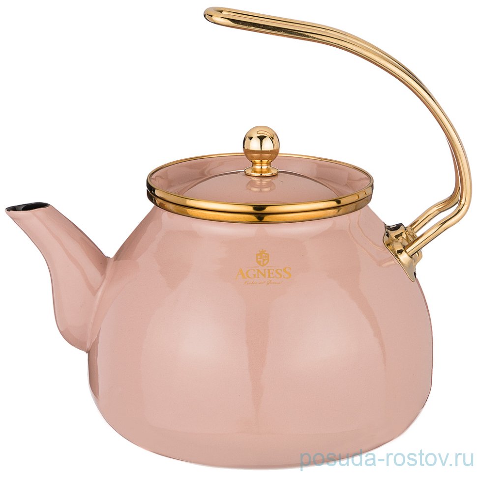 Чайник 3 л эмалированный кремовый "Agness /Тюдор" / 209839