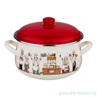 Кастрюля 22 х 14 см с крышкой эмалированная 4,8 л &quot;Белиссимо&quot; / 200224