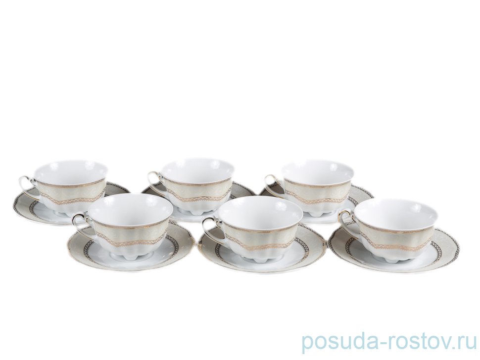 Набор чайных пар 220 мл 6 шт "Болеро /Элегантность" / 128153 Набор чайных пар 220 мл 6 шт "Болеро /Элегантность" / 128153