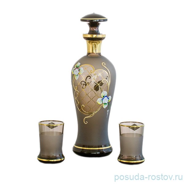 Набор для ликёра 7 предметов (графин + 6 стопок по 70 мл) "Иксовка /Лепка дымчатый" / 036471
