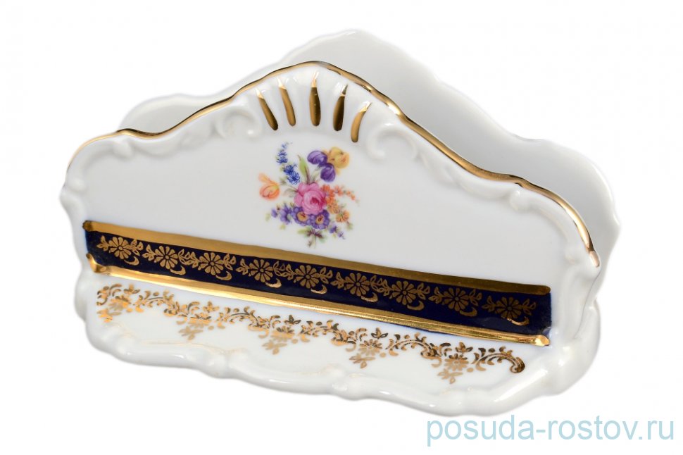 Салфетница 14 см "Офелия /Кобальт /Полевой цветок" / 002041 Салфетница 14 см "Офелия /Кобальт /Полевой цветок" / 002041