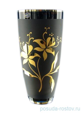 Ваза для цветов 20 см "Черная золотой цветок" / 004702 Ваза для цветов 20 см "Черная золотой цветок" / 004702