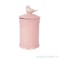 Ёмкость для сыпучих продуктов с крышкой розовая &quot;Птичка /Royal Classics&quot; / 150236