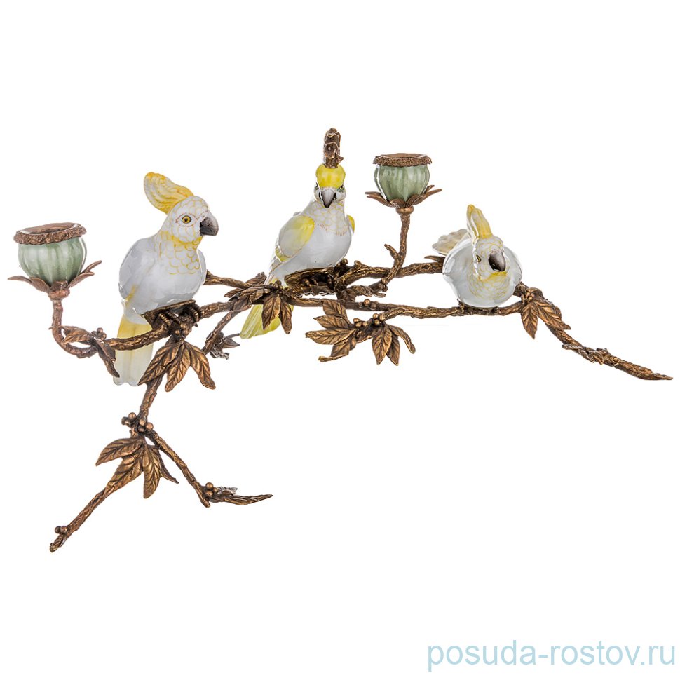 Подсвечник декоративный 57 х 32 х 24 см "попугаи /lefard" / 191293